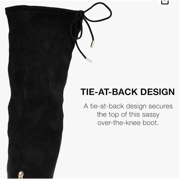 Journee Collection Women's Maya Block Heel Over the Knee Boots Black Size 7 - Picture 8 of 14